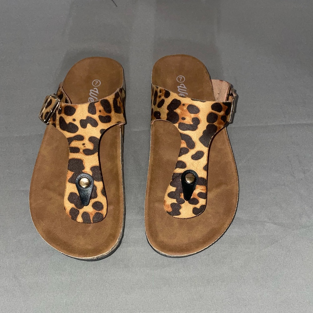 Weeboo T-Strap cheetah sandals